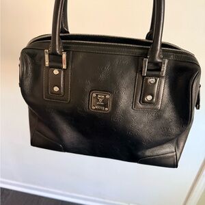 MCM Black Leather Satchel